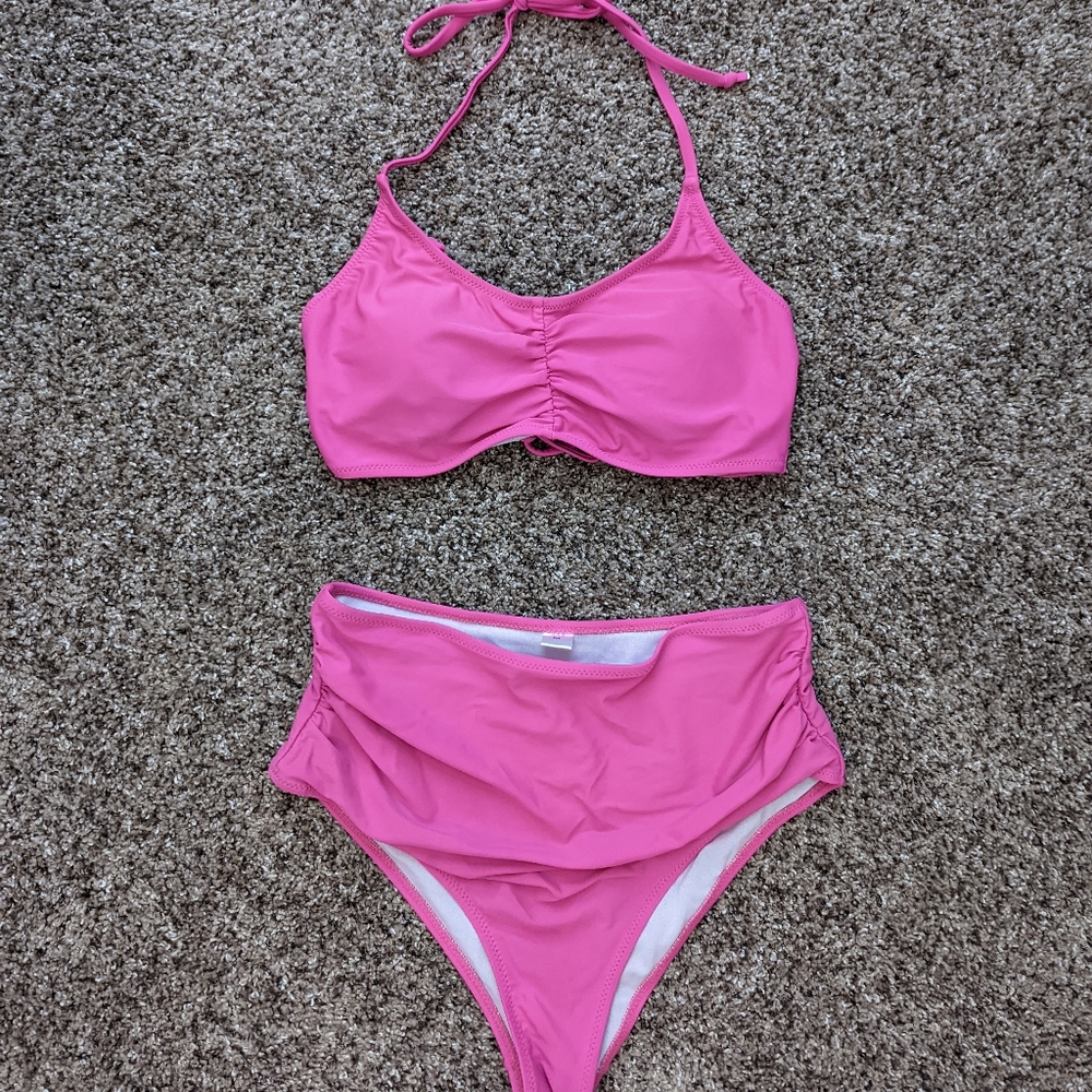 Women's pink high waisted bikini size M